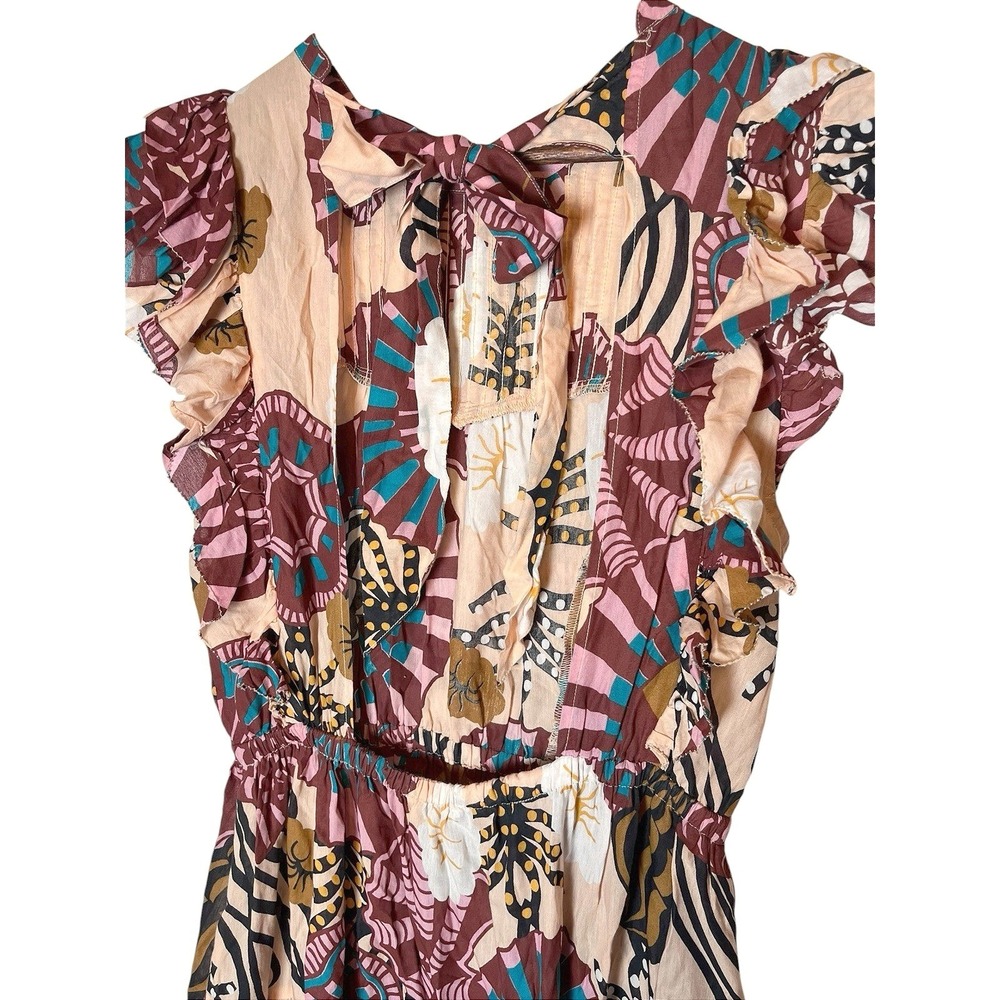 Scotch & Soda Dress Women Medium Maxi Floral Ruched Tier Flare Core Cruise - Picture 8 of 9